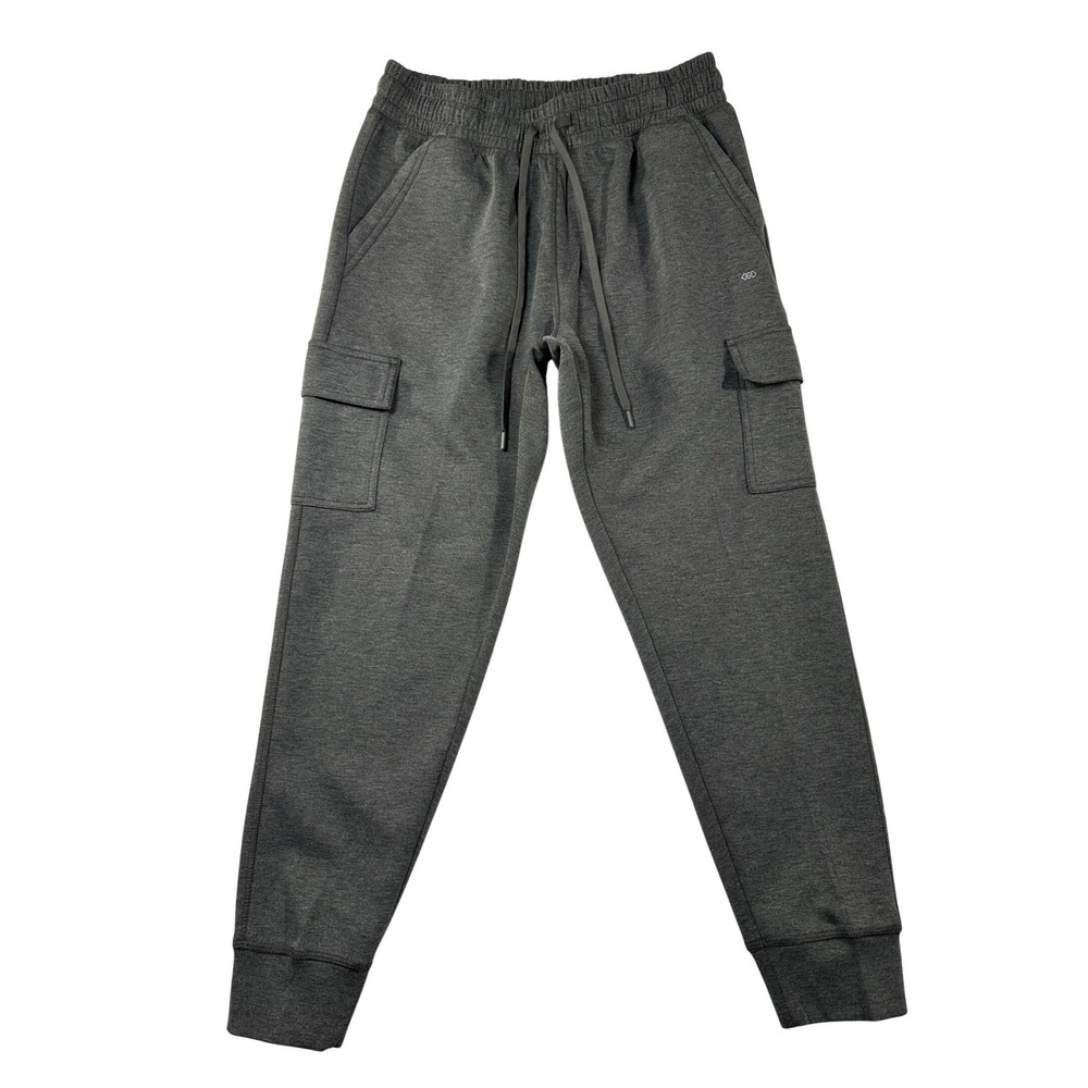 LEG3ND Mens Cargo Jogger Pants Charcoal Gray Heather Elastic Waist Size Large